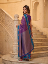 MIMOSA Purple Saree Saree — pose 7 styling detail