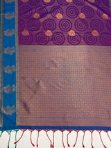 MIMOSA Purple Saree Saree — pallu and zari work detail