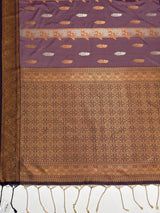 MIMOSA Lavender Saree Saree — pallu and zari work detail