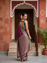 MIMOSA Wine Saree Saree — pose 7 styling detail
