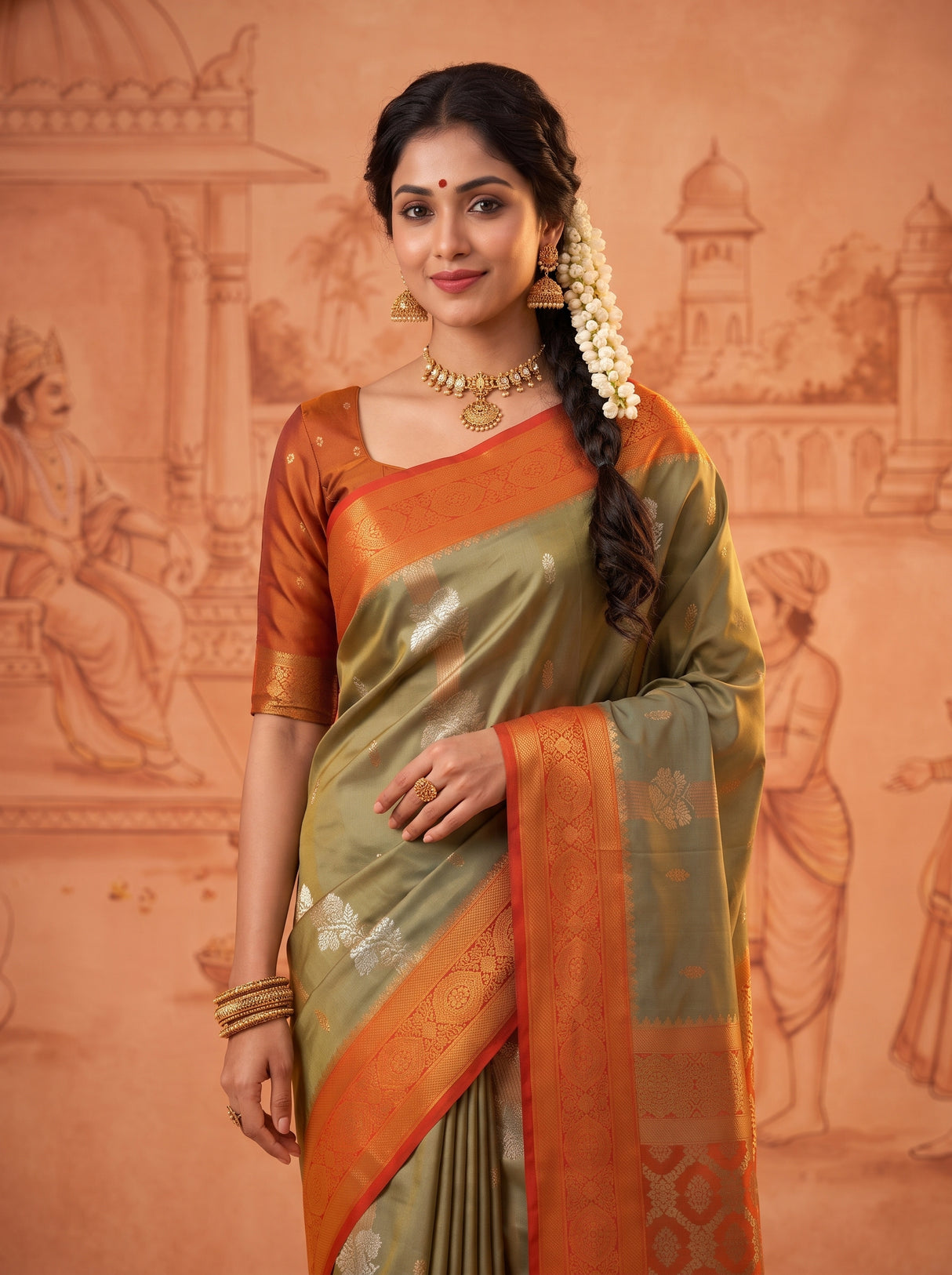 MIMOSA Grey Saree Saree — pose 10 styling detail