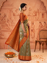 MIMOSA Grey Saree Saree — pose 3 styling detail
