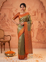 MIMOSA Grey Saree Saree — pose 4 styling detail