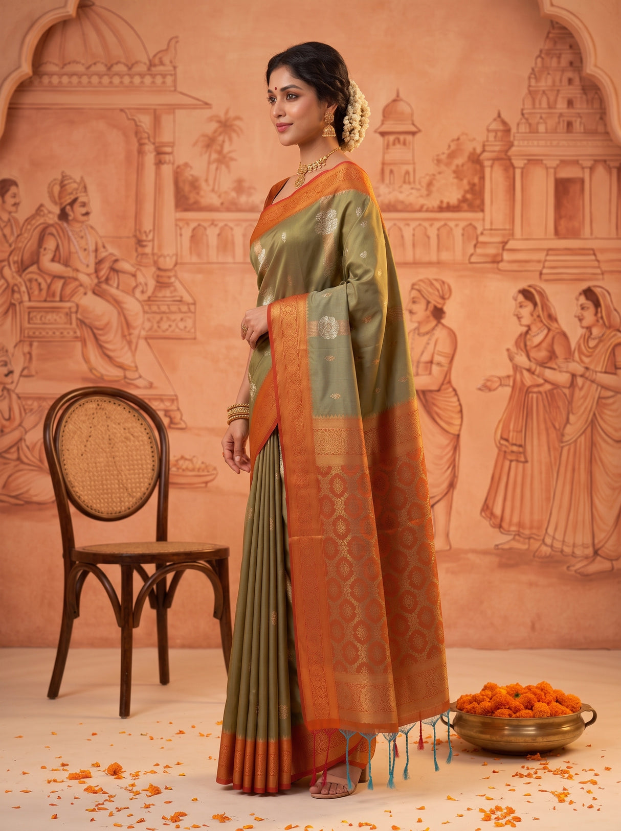 MIMOSA Grey Saree Saree — pose 5 styling detail