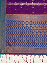 MIMOSA Magenta Saree Saree — pallu and zari work detail