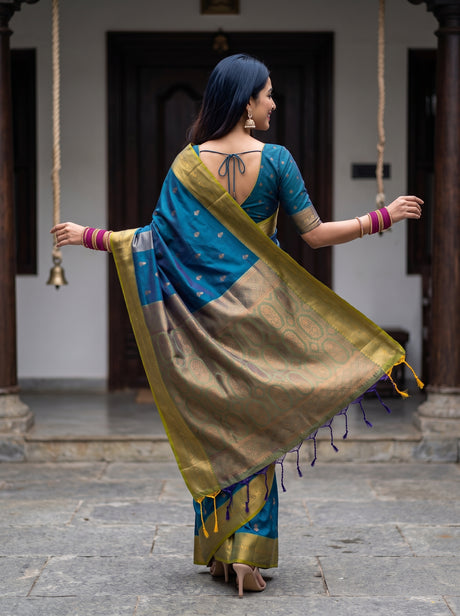 MIMOSA Sapphire Saree Saree — pose 2 styling detail