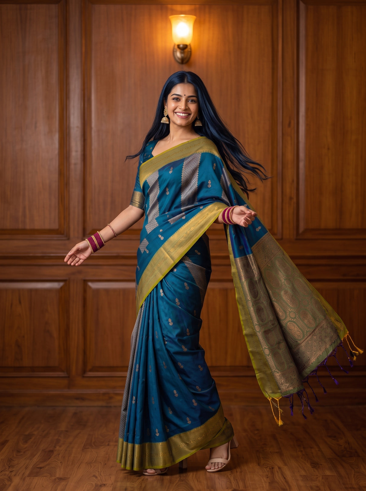MIMOSA Sapphire Saree Saree — pose 9 styling detail