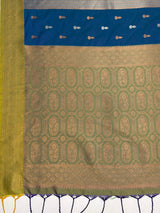 MIMOSA Sapphire Saree Saree — pallu and zari work detail