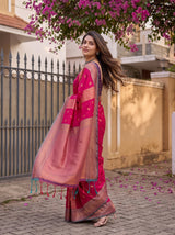 MIMOSA Rani Kanjivaram Art silk Saree — pose 9 styling detail