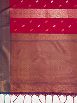 MIMOSA Rani Kanjivaram Art silk Saree — pallu and zari work detail