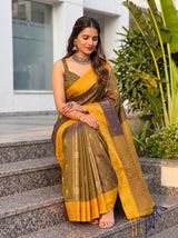 MIMOSA Chiku Saree Saree — pose 8 styling detail