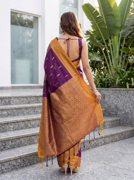 MIMOSA Magenta Saree Saree — pose 2 styling detail