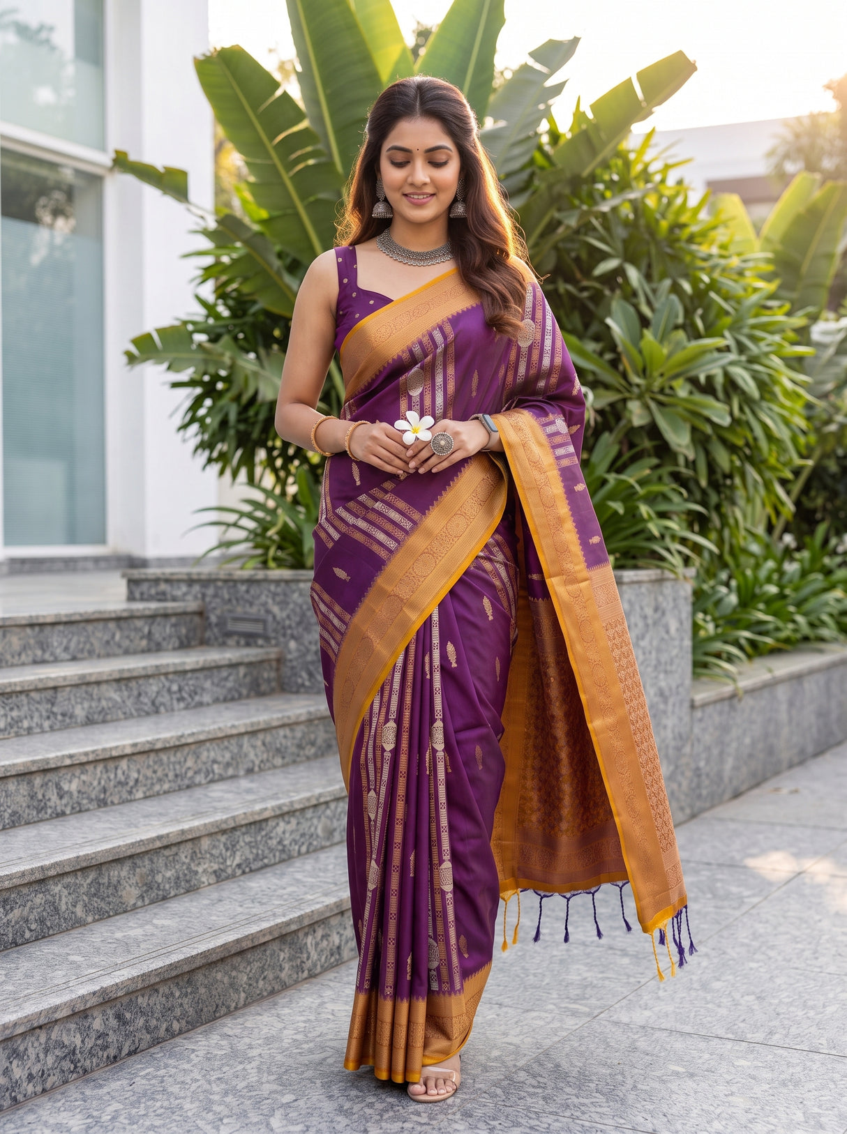 MIMOSA Magenta Saree Saree — pose 6 styling detail