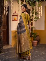 MIMOSA Navy Kanjivaram Art silk Saree — pose 5 styling detail