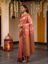 MIMOSA Peach Kanjivaram Art silk Saree — pose 3 styling detail
