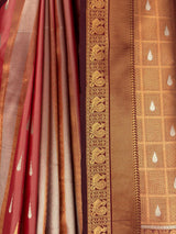 MIMOSA Peach Kanjivaram Art silk Saree — fleets shot full lifestyle