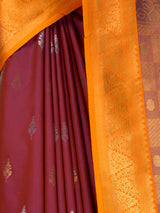 MIMOSA Wine Kanjivaram Art silk Saree — fleets shot full lifestyle