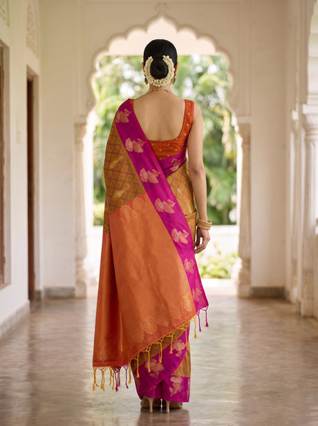 MIMOSA Mustard Saree Saree — pose 2 styling detail
