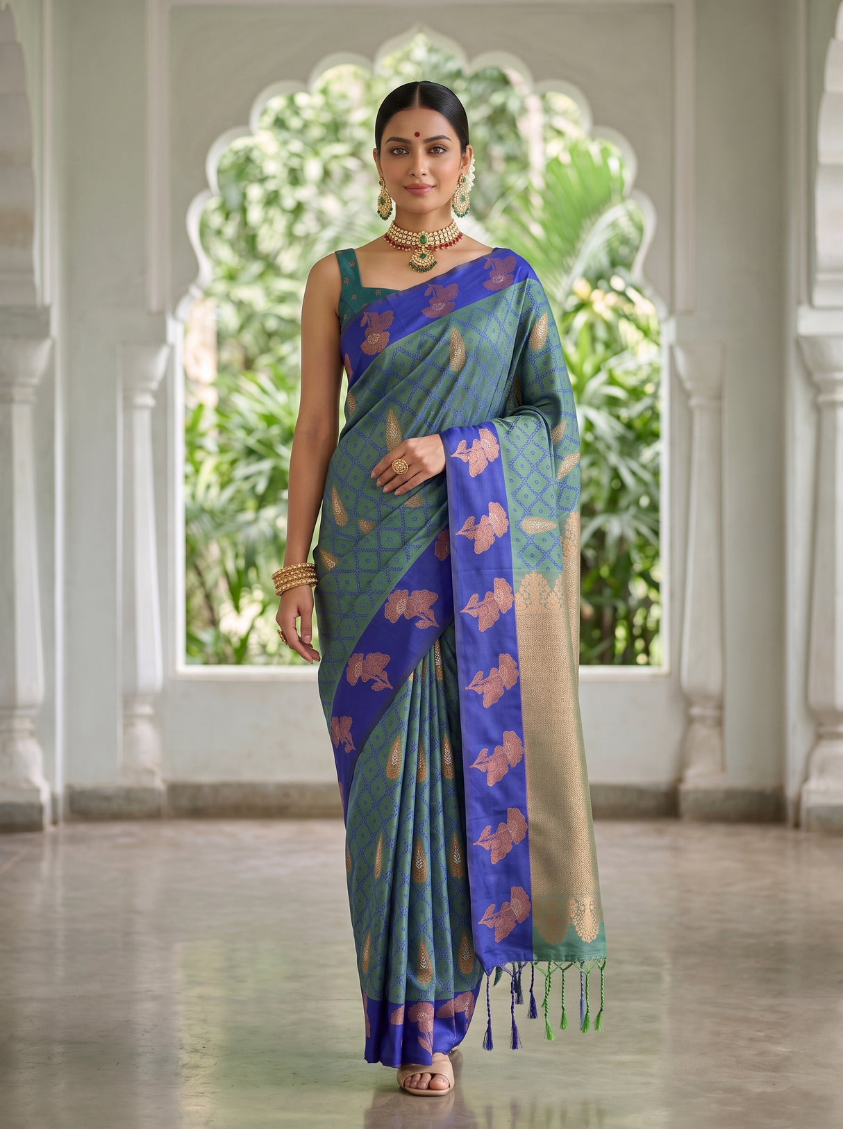 MIMOSA Sapphire Saree Saree — pose 6 styling detail