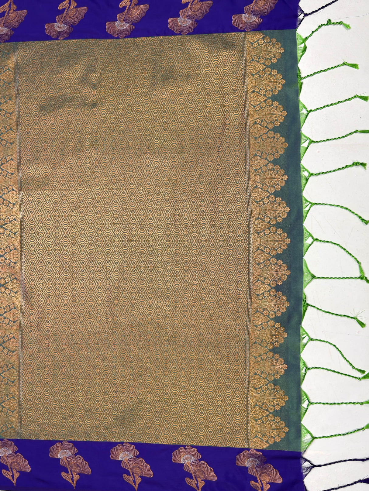 MIMOSA Sapphire Saree Saree — pallu and zari work detail