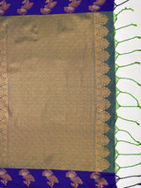 MIMOSA Sapphire Saree Saree — pallu and zari work detail