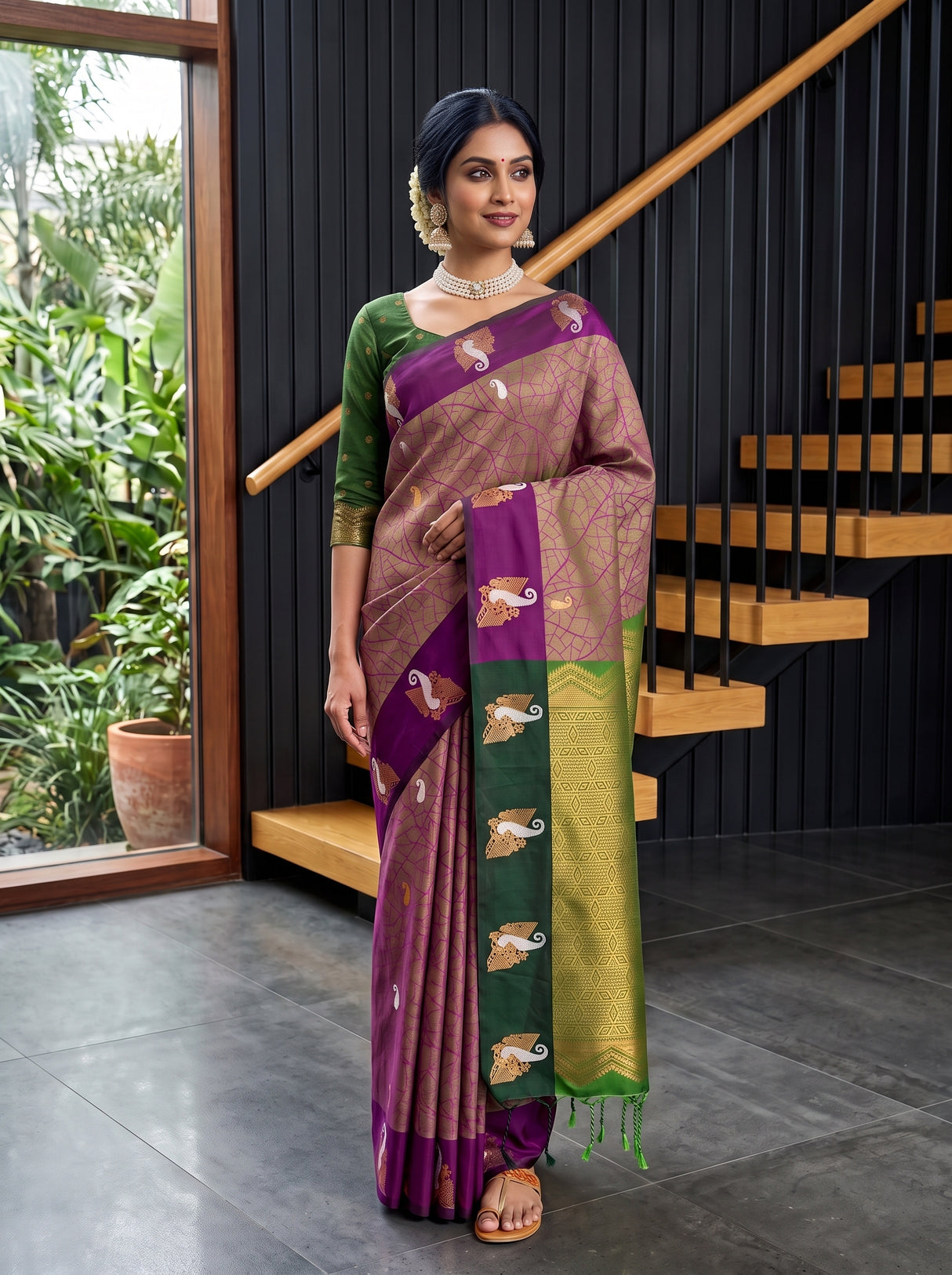 MIMOSA Magenta Saree Saree — pose 5 styling detail