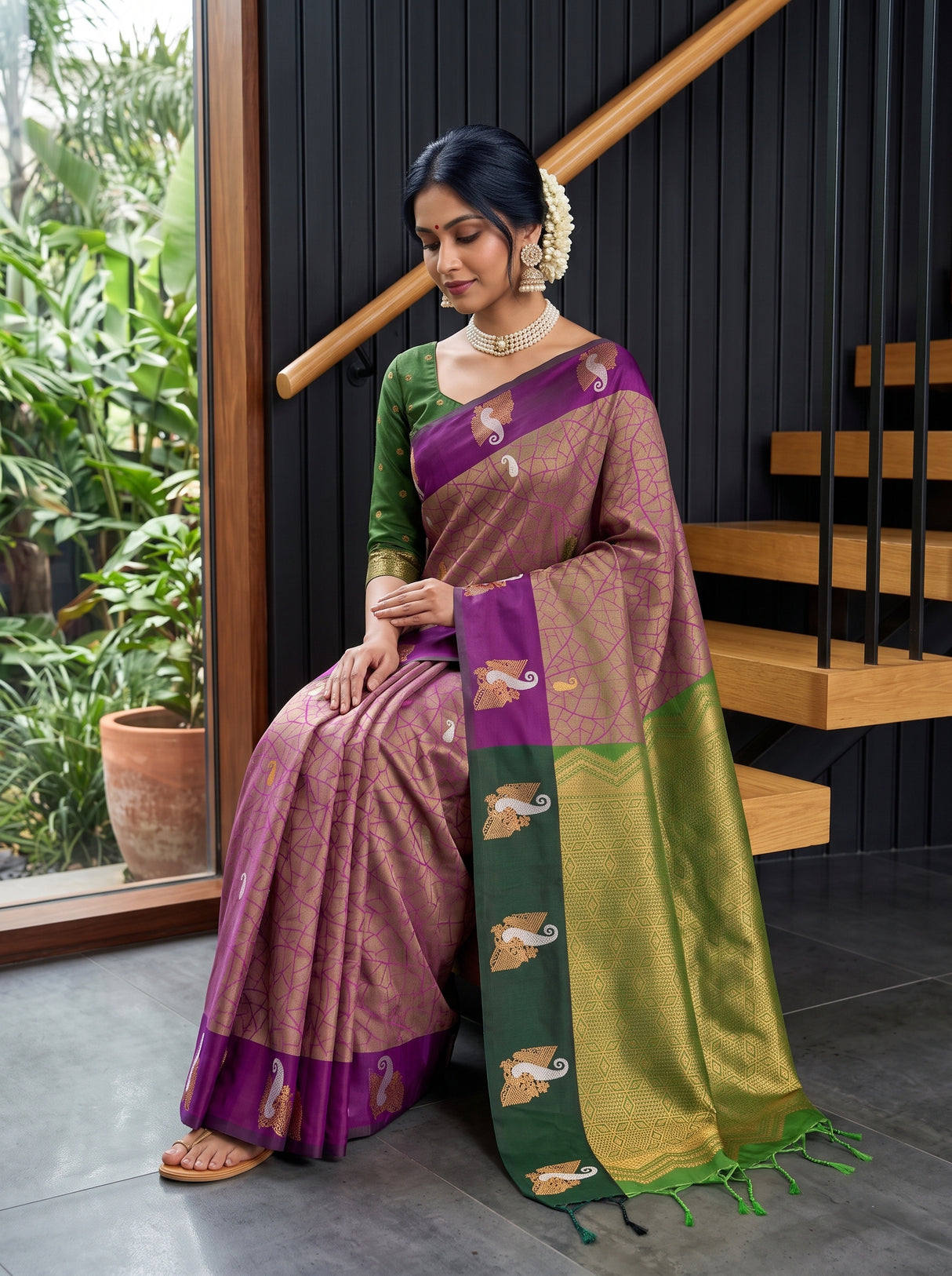 MIMOSA Magenta Saree Saree — pose 8 styling detail