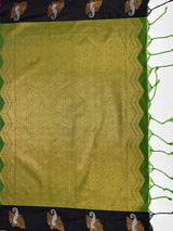MIMOSA Magenta Saree Saree — pallu and zari work detail