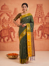 MIMOSA Bottle Green Saree Saree — pose 4 styling detail