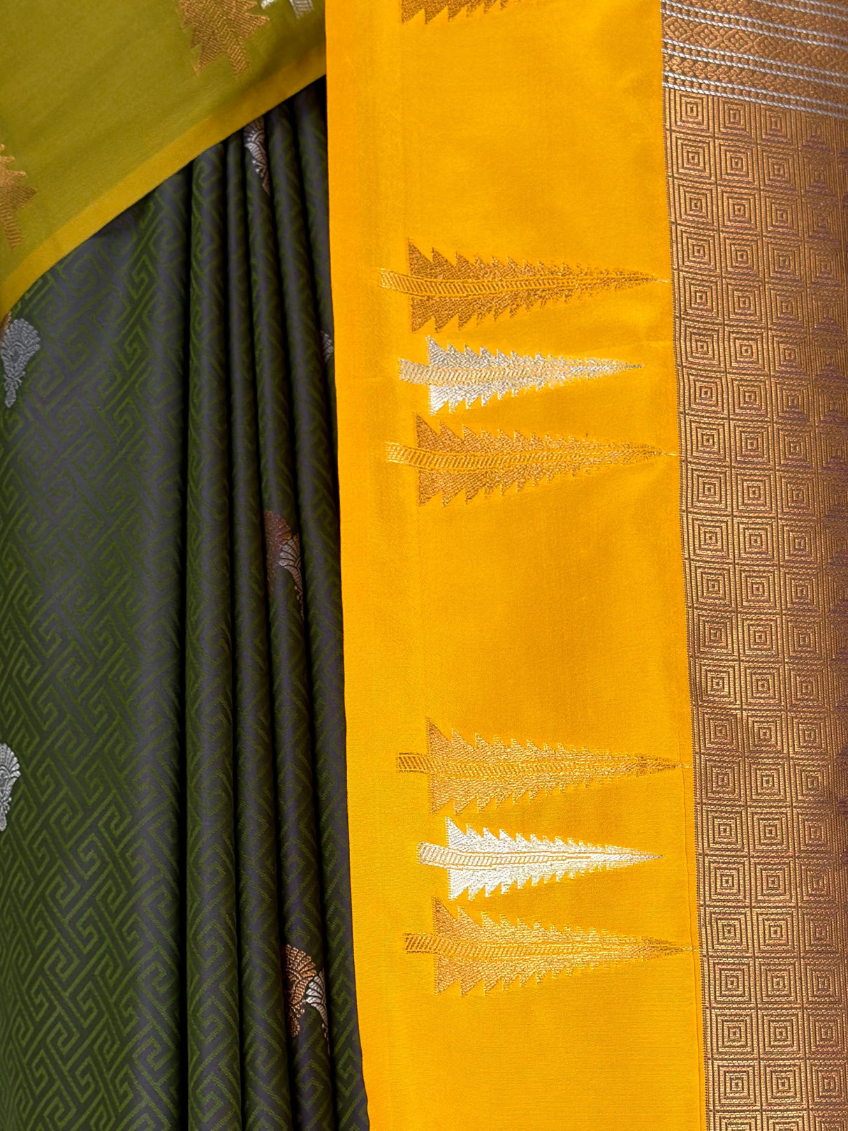 MIMOSA Bottle Green Saree Saree — fleets shot full lifestyle
