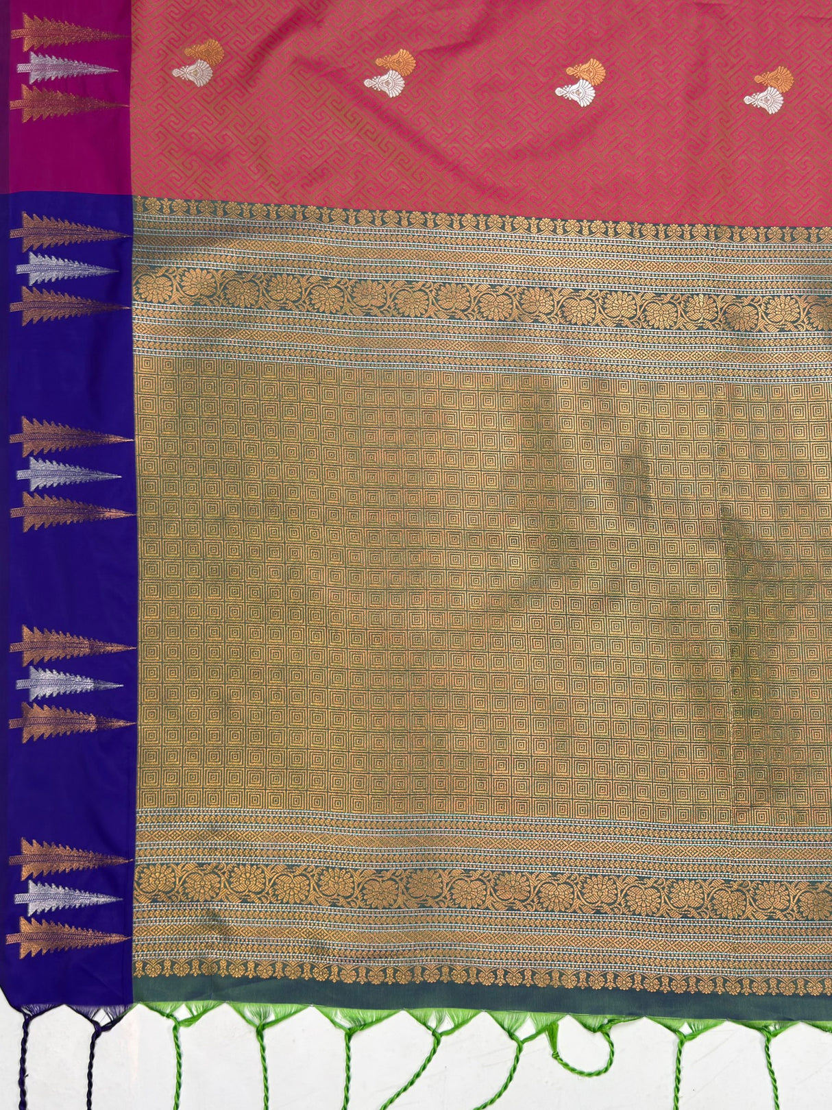 MIMOSA Rani Saree Saree — pallu and zari work detail