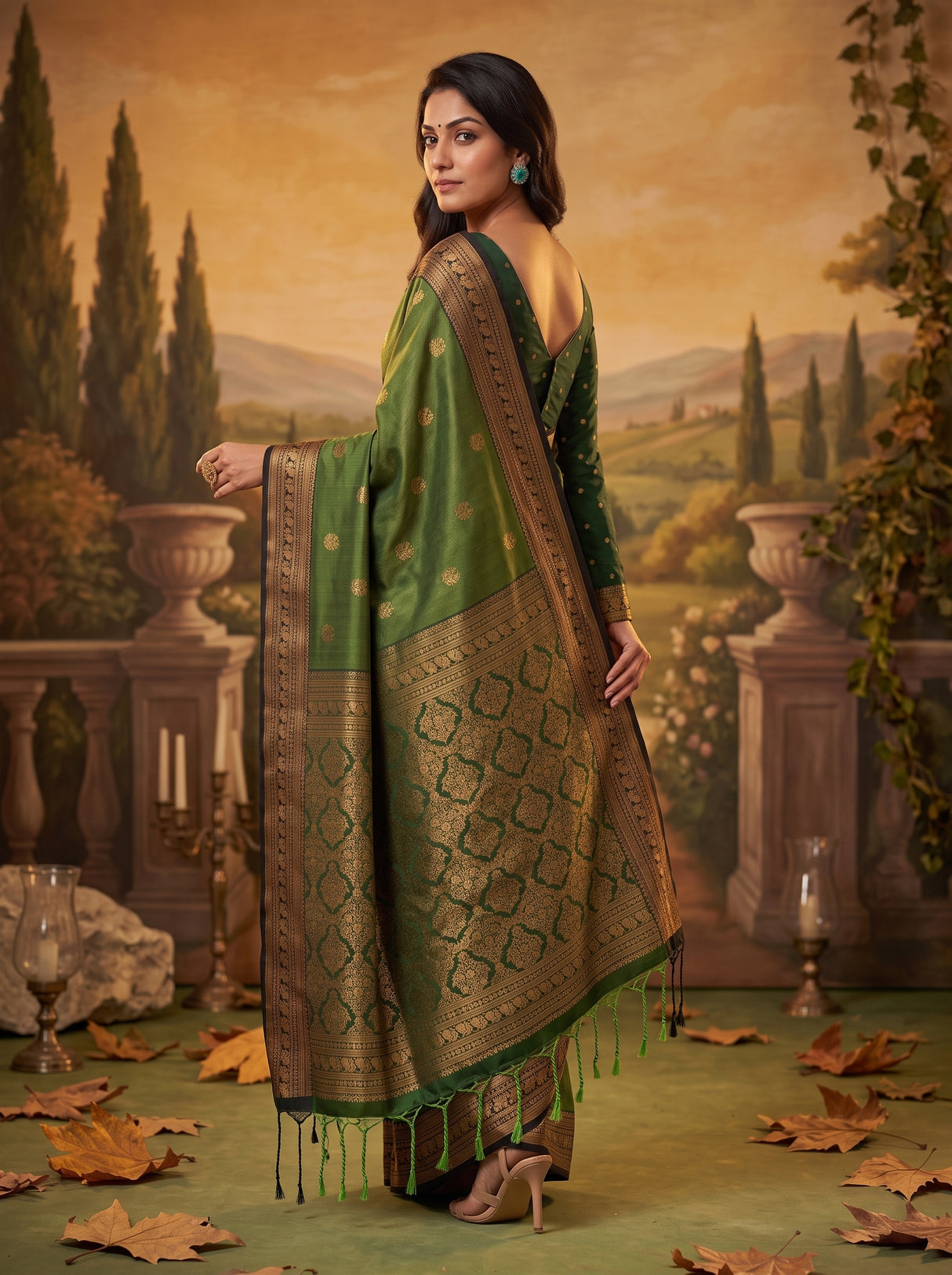 MIMOSA Green Saree Saree — pose 7 styling detail