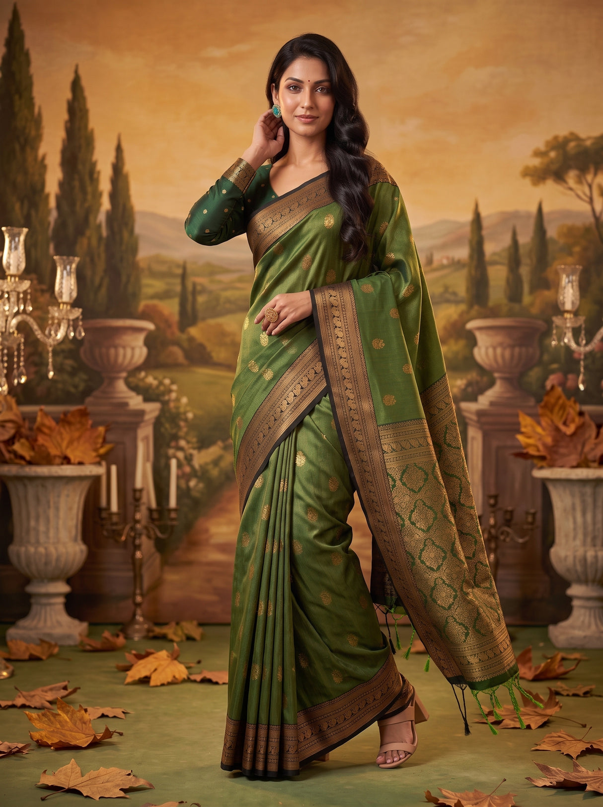 MIMOSA Green Saree Saree — pose 9 styling detail
