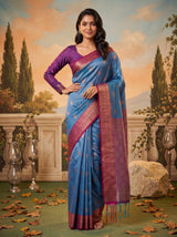MIMOSA Sapphire Saree Saree — pose 4 styling detail