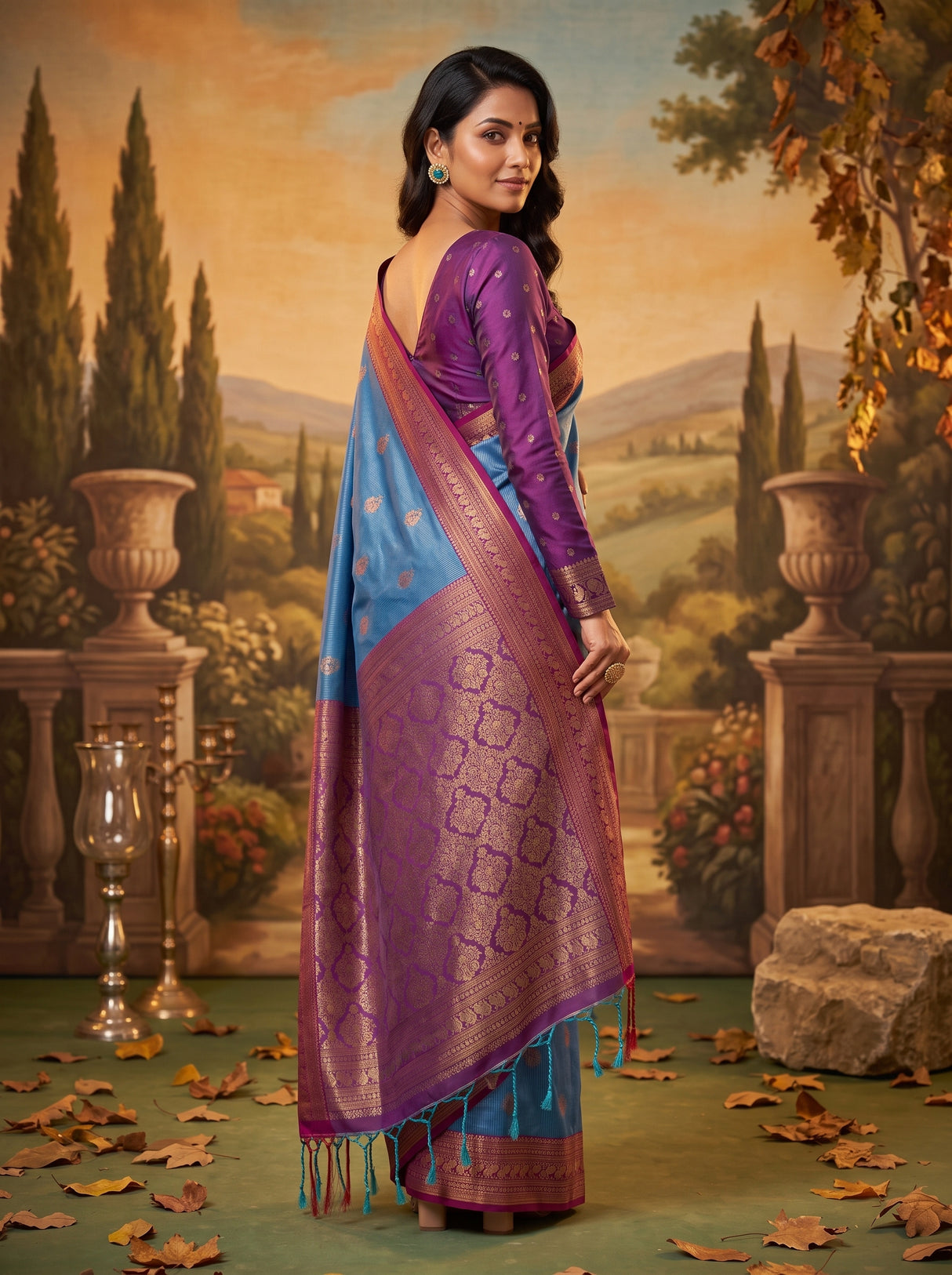 MIMOSA Sapphire Saree Saree — pose 7 styling detail