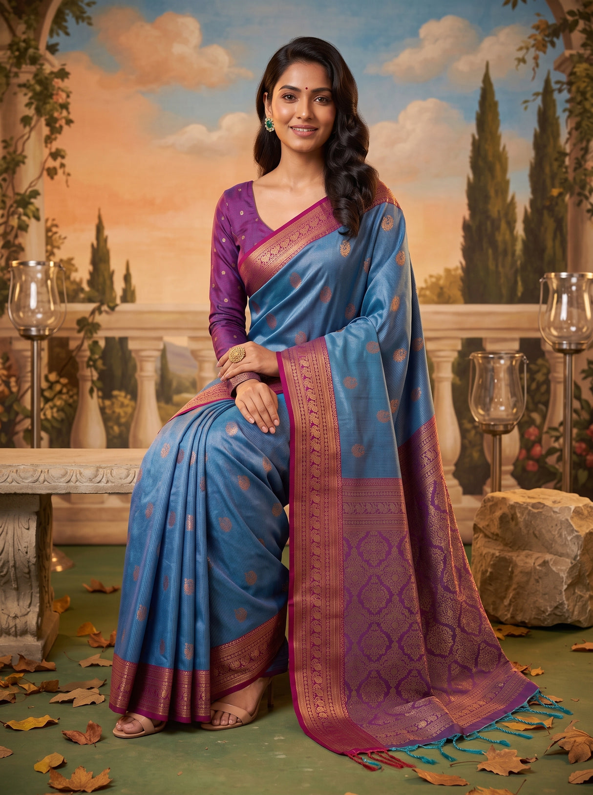 MIMOSA Sapphire Saree Saree — pose 8 styling detail