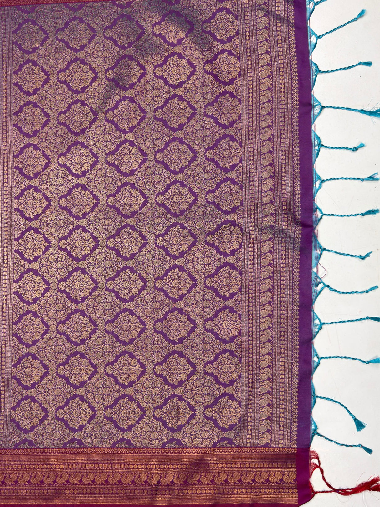 MIMOSA Sapphire Saree Saree — pallu and zari work detail
