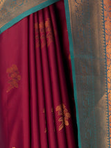 MIMOSA Maroon Saree Saree — fleets shot full lifestyle