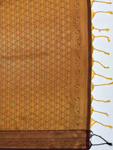 MIMOSA Mustard Saree Saree — pallu and zari work detail