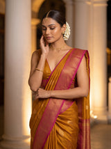 MIMOSA Mustard Saree Saree — pose 10 styling detail