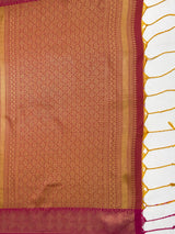 MIMOSA Mustard Saree Saree — pallu and zari work detail