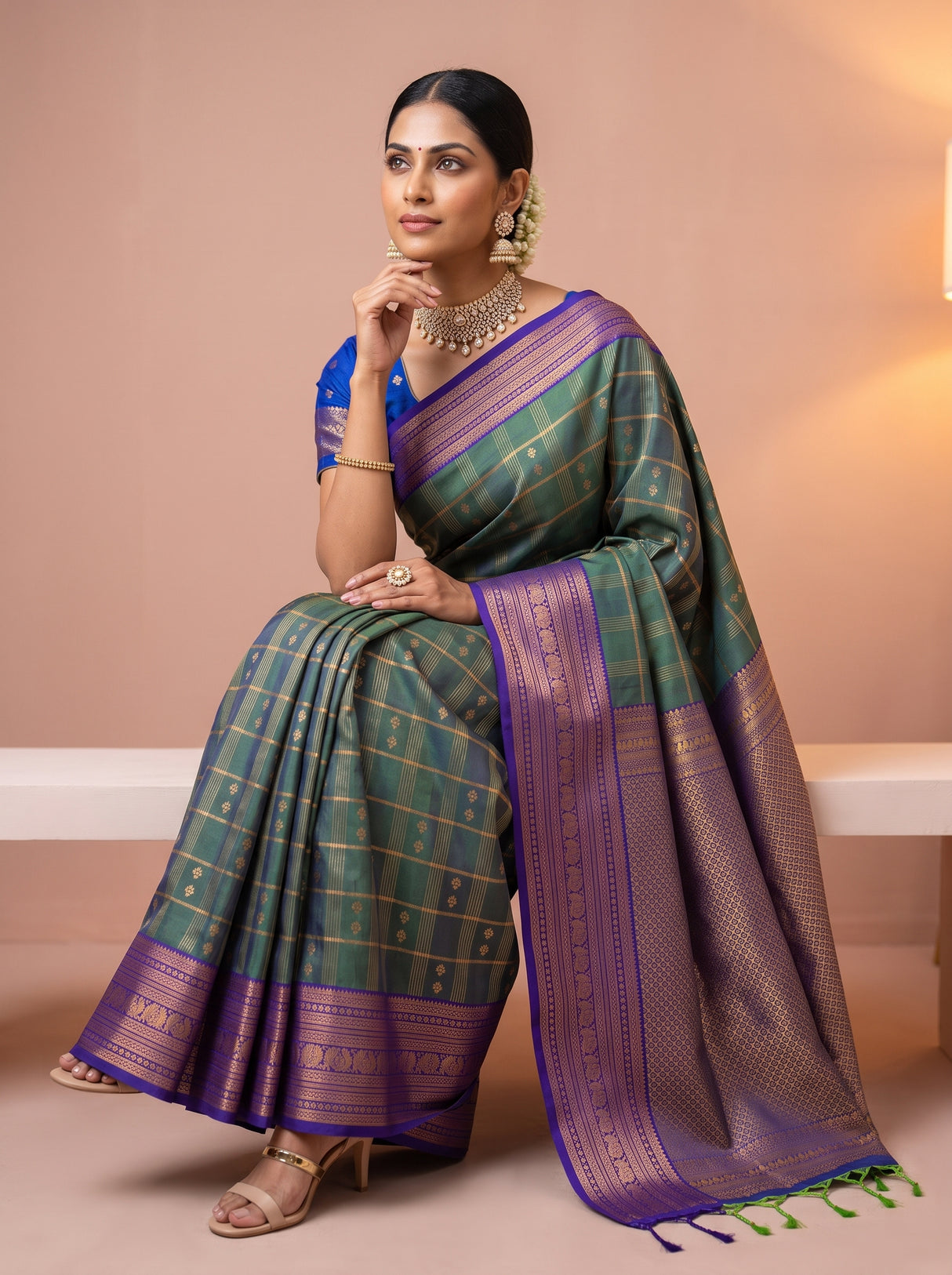 MIMOSA Green Saree Saree — pose 8 styling detail