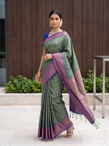 MIMOSA Green Saree Saree — pose 9 styling detail