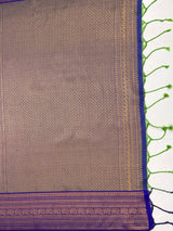 MIMOSA Green Saree Saree — pallu and zari work detail