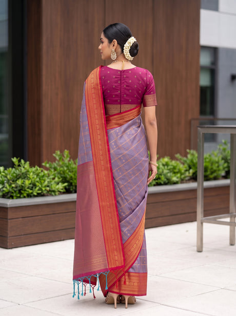 MIMOSA Violet Saree Saree — pose 2 styling detail