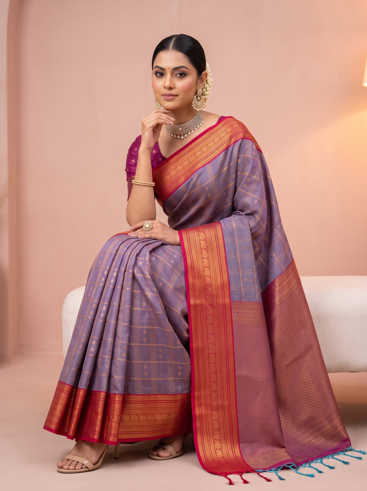 MIMOSA Violet Saree Saree — pose 8 styling detail