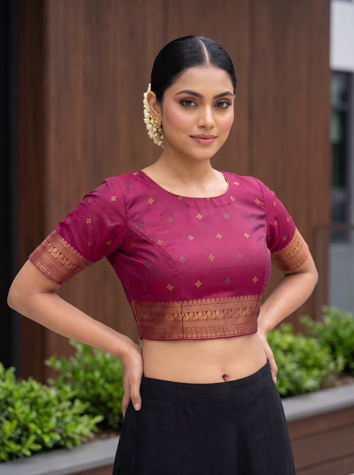 MIMOSA Violet Saree Saree — blouse close-up