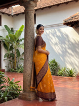 MIMOSA Mustard Saree Saree — pose 5 styling detail