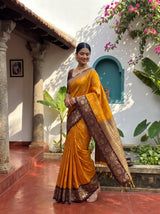 MIMOSA Mustard Saree Saree — pose 9 styling detail