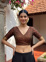 MIMOSA Mustard Saree Saree — blouse close-up